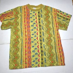Urban Outfitters Shirt Yellow Geometric Hipster Men's M